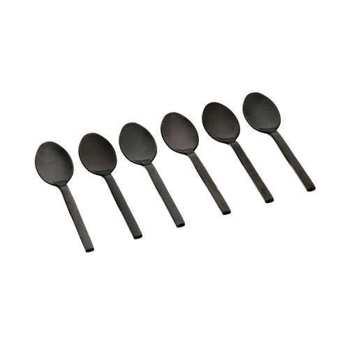 Lot De 6 Petites Cuillères En Inox Noir D
