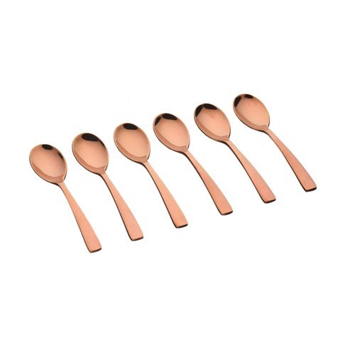 Lot De 6 Petites Cuillères En Inox Cuivre D