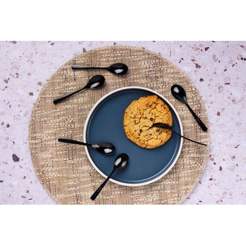 Lot De 6 Petites Cuillères En Inox Noir D