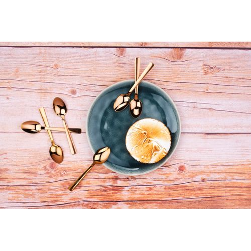 Lot De 6 Petites Cuillères En Inox Cuivre D