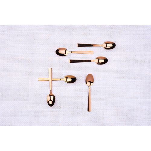 Lot De 6 Petites Cuillères En Inox Cuivre D