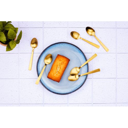 Lot De 6 Petites Cuillères En Inox Or D