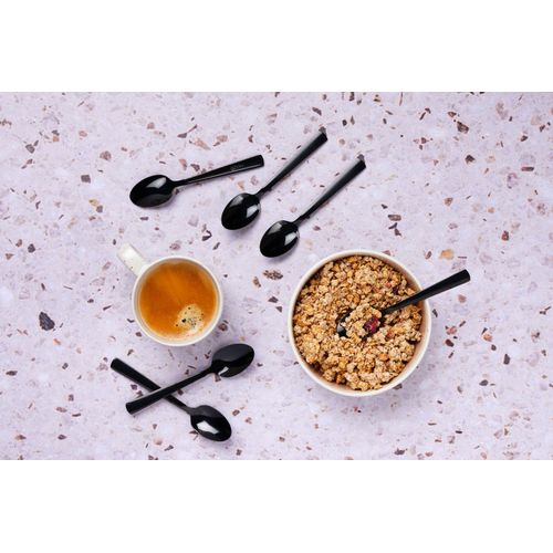 Lot De 6 Petites Cuillères En Inox Noir D