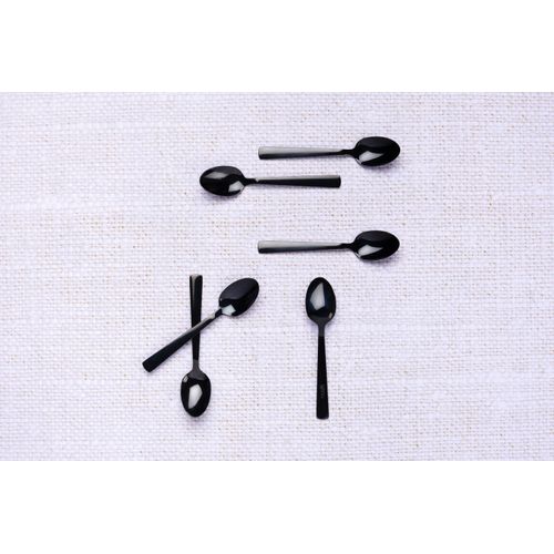 Lot De 6 Petites Cuillères En Inox Noir D