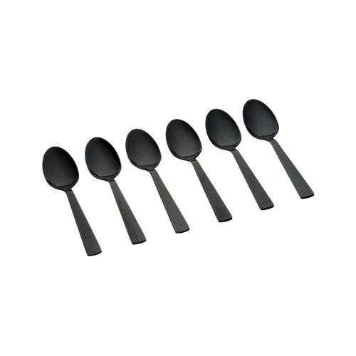 Lot De 6 Petites Cuillères En Inox Noir D