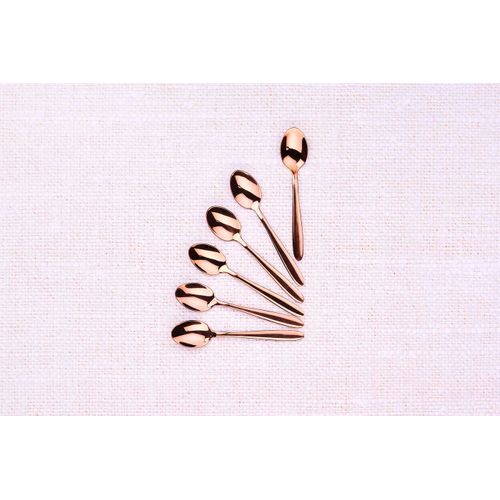 Lot De 6 Petites Cuillères En Inox Cuivre D