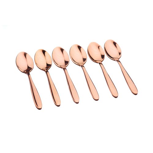Lot De 6 Petites Cuillères En Inox Cuivre D