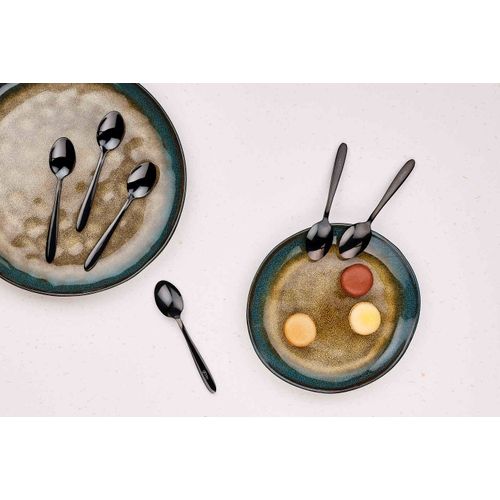 Lot De 6 Petites Cuillères En Inox Noir D