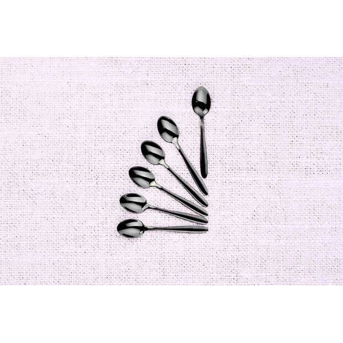Lot De 6 Petites Cuillères En Inox Noir D