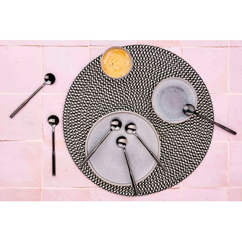 Lot De 6 Petites Cuillères En Inox Noir D