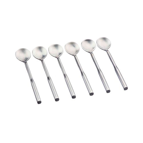 Lot De 6 Petites Cuillères En Inox Argent D