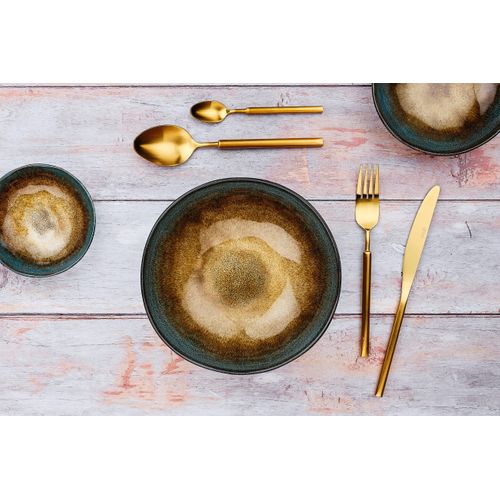 Lot De 6 Petites Cuillères En Inox Or D