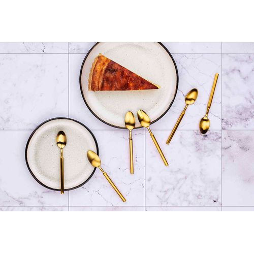 Lot De 6 Petites Cuillères En Inox Or D