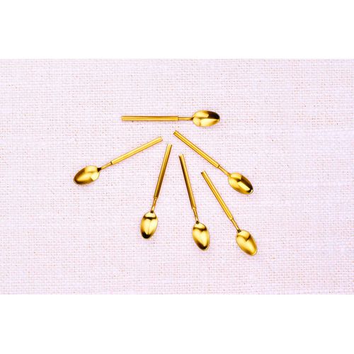 Lot De 6 Petites Cuillères En Inox Or D