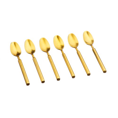 Lot De 6 Petites Cuillères En Inox Or D