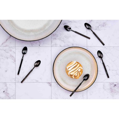 Lot De 6 Petites Cuillères En Inox Noir D