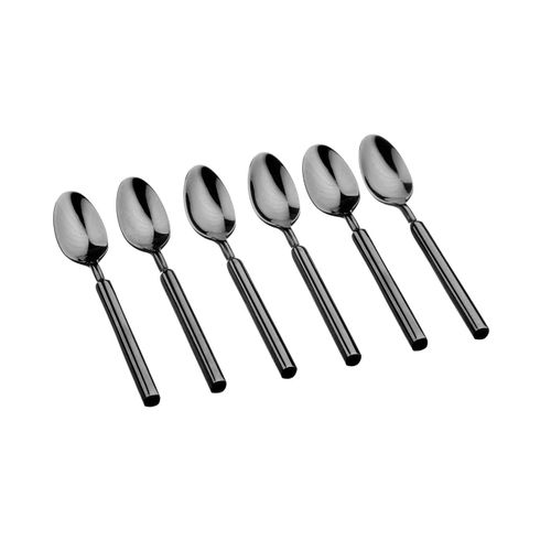 Lot De 6 Petites Cuillères En Inox Noir D