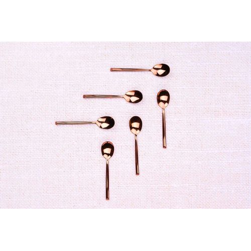 Lot De 6 Petites Cuillères En Inox Cuivre D
