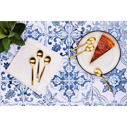 Lot De 6 Petites Cuillères En Inox Or D