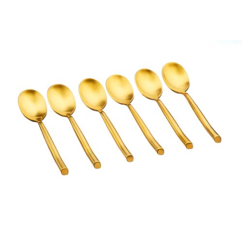 Lot De 6 Petites Cuillères En Inox Or D