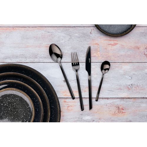 Lot De 6 Petites Cuillères En Inox Noir D