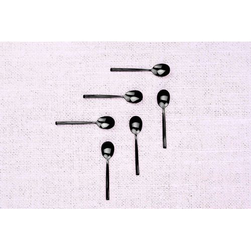 Lot De 6 Petites Cuillères En Inox Noir D