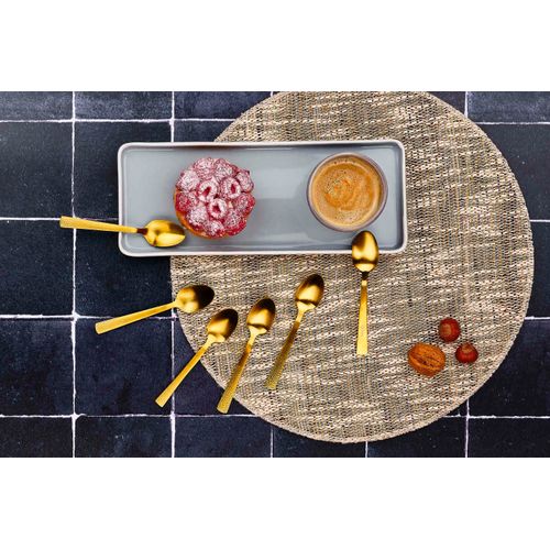 Lot De 6 Petites Cuillères En Inox Or D