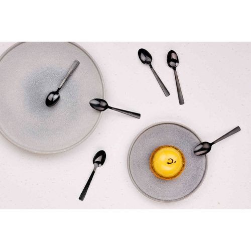 Lot De 6 Petites Cuillères En Inox Noir D