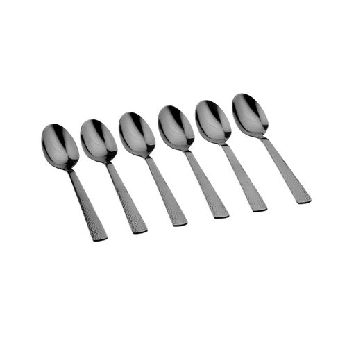 Lot De 6 Petites Cuillères En Inox Noir D