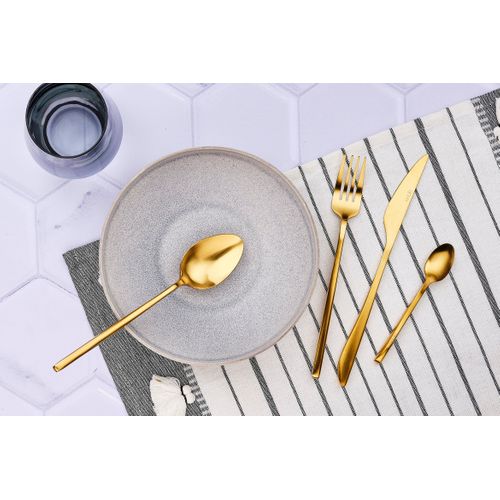 Lot De 6 Petites Cuillères En Inox Or D