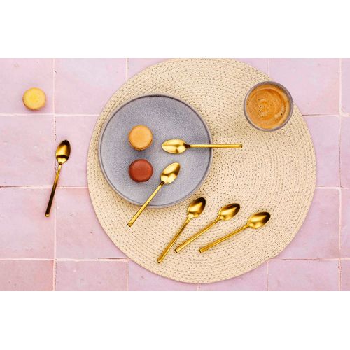 Lot De 6 Petites Cuillères En Inox Or D