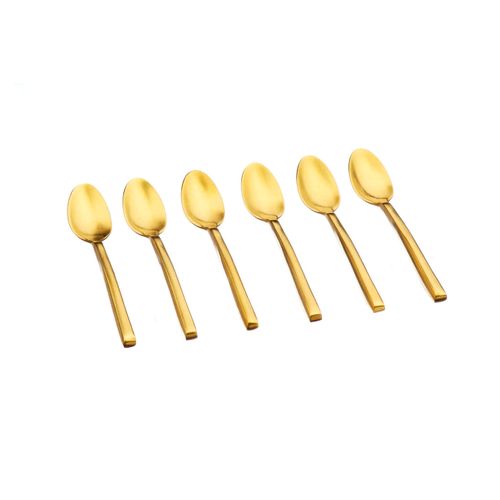 Lot De 6 Petites Cuillères En Inox Or D