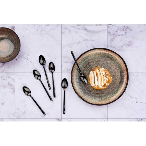 Lot De 6 Petites Cuillères En Inox Noir D