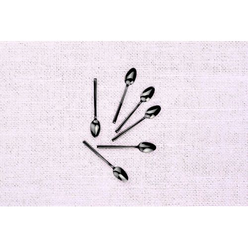 Lot De 6 Petites Cuillères En Inox Noir D