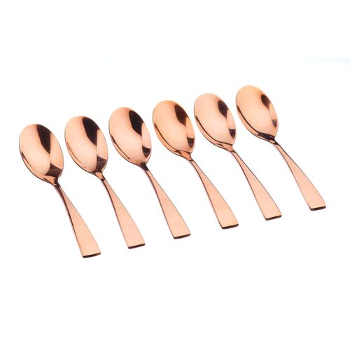 Lot De 6 Petites Cuillères En Inox Cuivre D