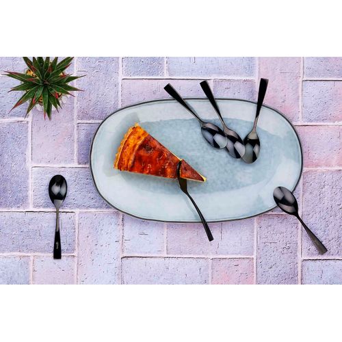 Lot De 6 Petites Cuillères En Inox Noir D