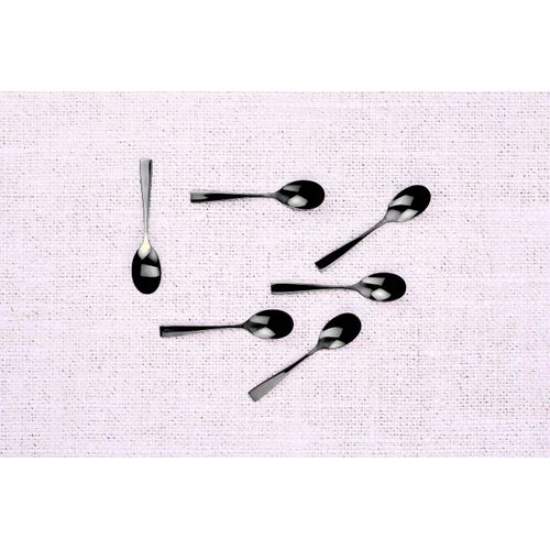 Lot De 6 Petites Cuillères En Inox Noir D