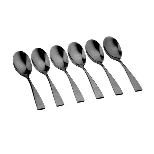 Lot De 6 Petites Cuillères En Inox Noir D