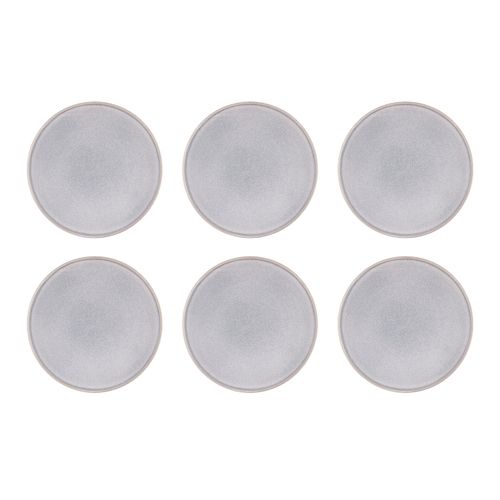 Lot De 6 Assiettes Plates En Grès Gris D27.5