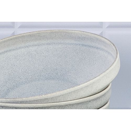 Lot De 6 Assiettes Creuses En Grès Gris D20