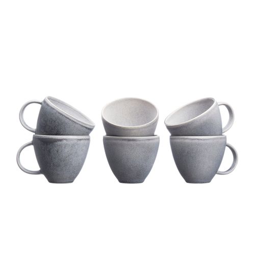 Lot De 6 Mugs En Grès Gris 25cl