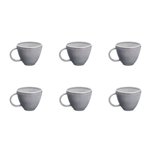 Lot De 6 Mugs En Grès Gris 25cl