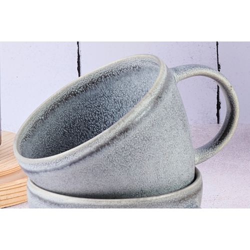 Lot De 6 Mugs En Grès Gris 25cl