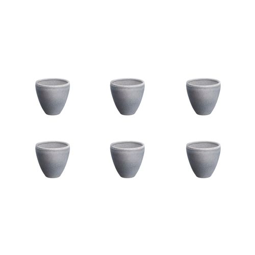 Lot De 6 Tasses En Grès Gris D8