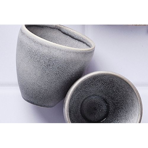 Lot De 6 Tasses En Grès Gris D8