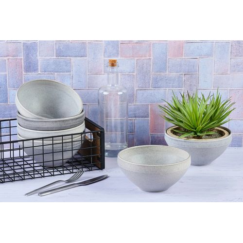 Lot De 6 Grands Bols En Grès Gris D17.7