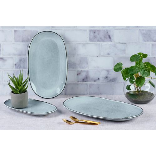 Lot De 3 Plateaux En Grès Gris D