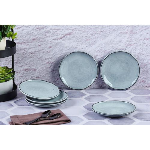 Lot De 6 Assiettes à Pain En Grès Gris D16