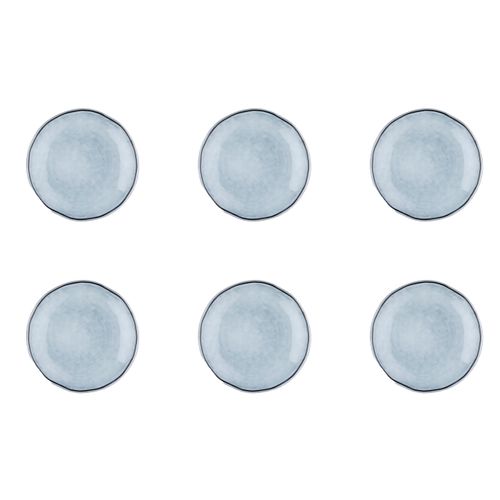 Lot De 6 Assiettes à Pain En Grès Gris D16