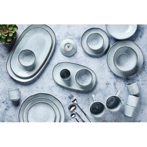 Lot De 6 Assiettes à Pain En Grès Gris D16